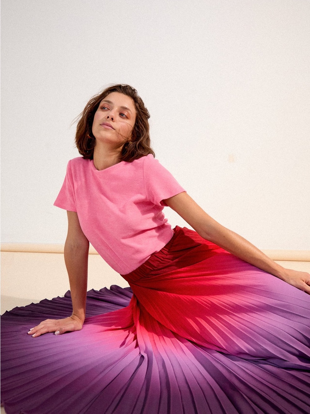 Ombre Pleated Midi Skirt - French brand - Picture 6 of 8
